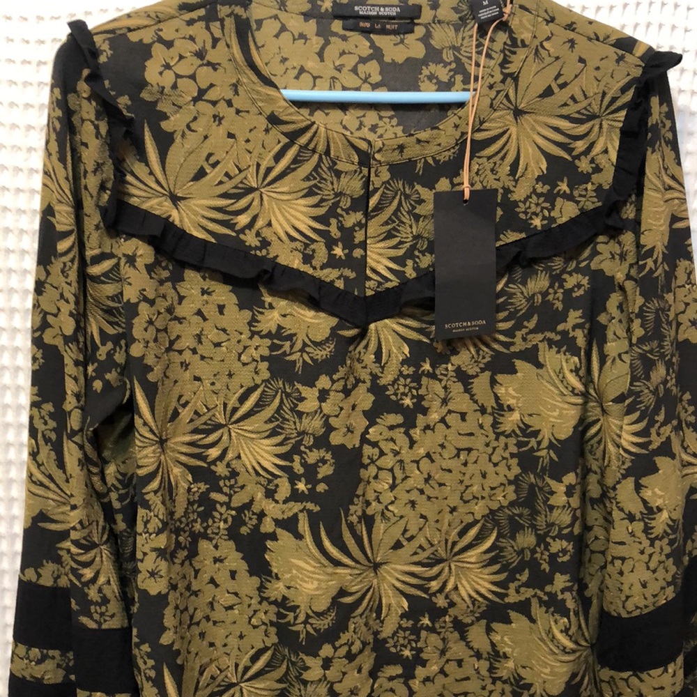 Scotch & Soda Leaf Print Blouse EUC